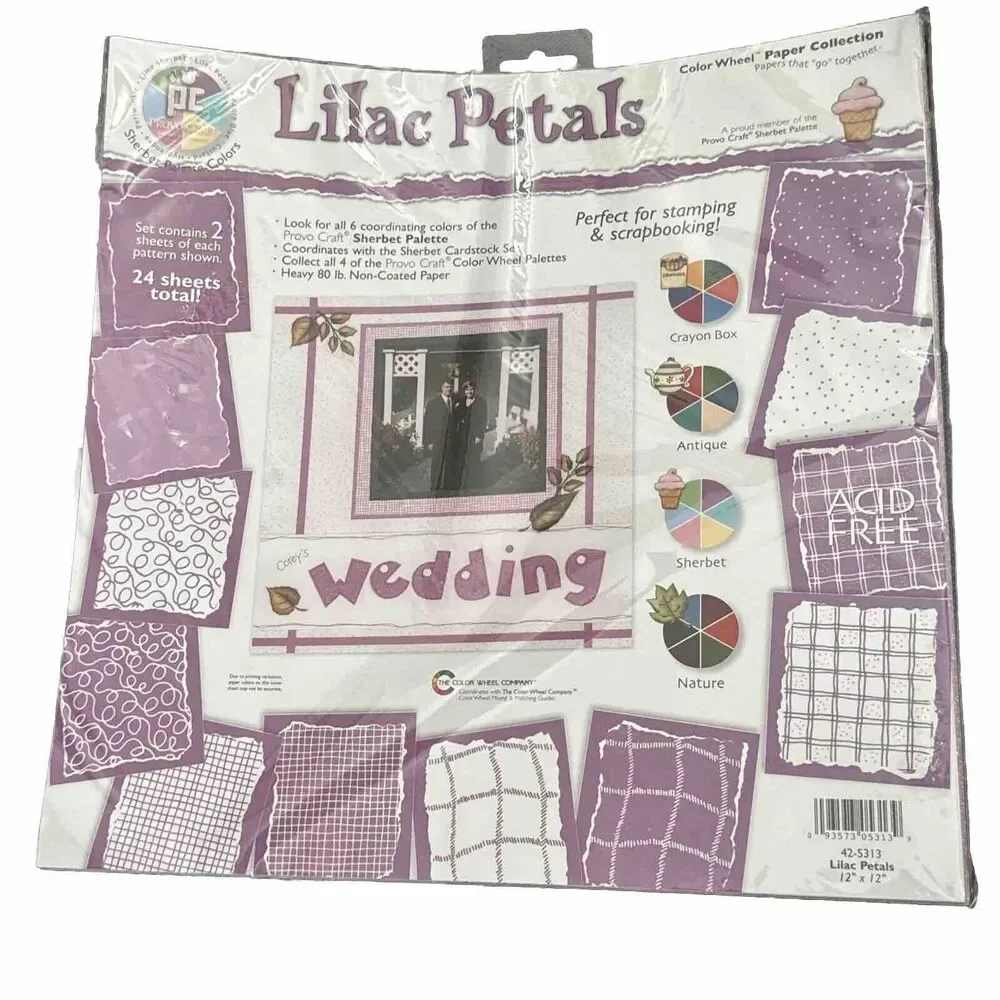 Color Wheel Paper Collections Lilac Petals 24 Sheets‎ Sherbet Palette Scrapbook
